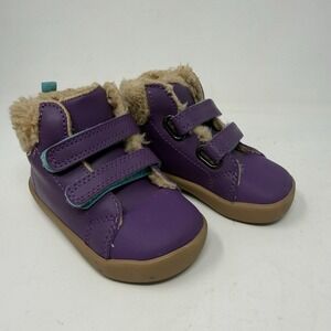 Ten Little Everyday High Top Purple Sneakers Shoes Toddler 6 Vegan Leather
